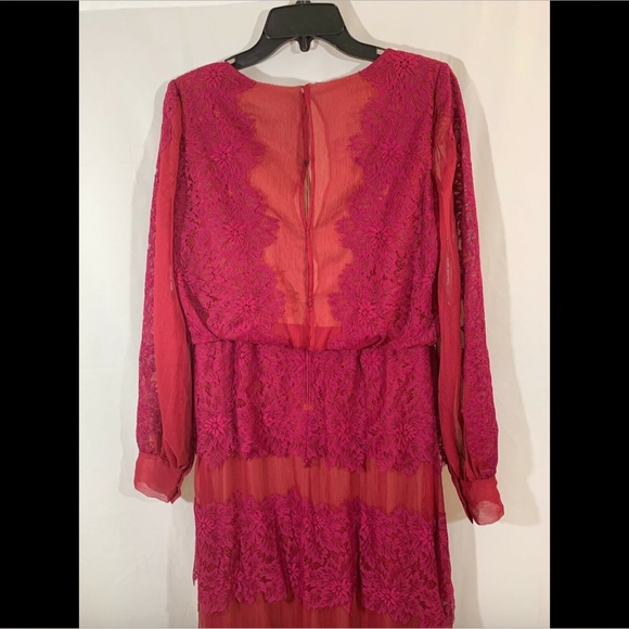 NEW $568 Tadashi Shoji Meadow Chiffon Lace Dress - Picture 7 of 8